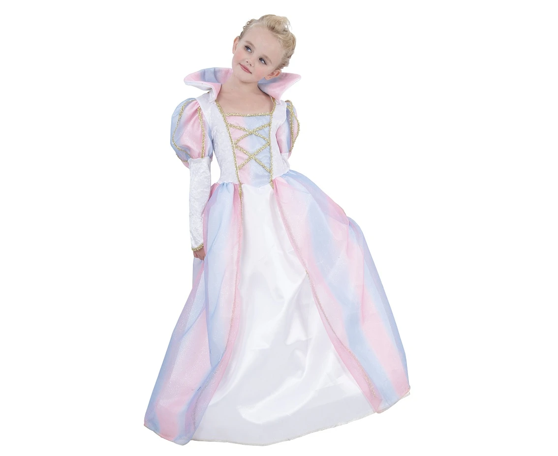 Costume for kids Rainbow Princess (dress with collar), size 120/130 cm